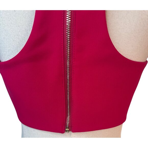 2/$30 NWT Choosy Size 6 Rose Red Sleeveless Halter Crop Top - Picture 6 of 11